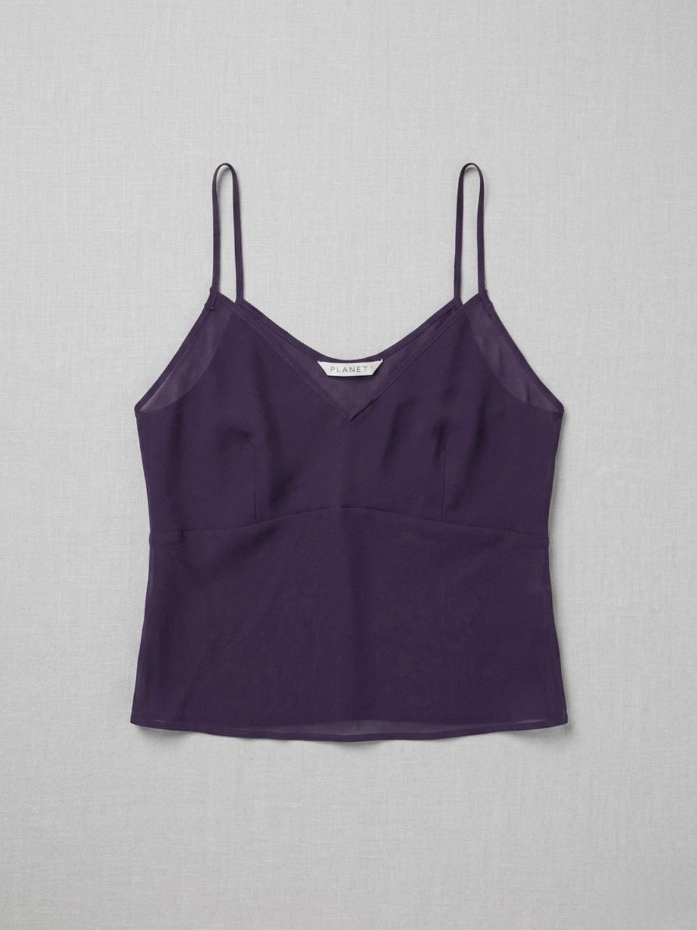 Plum V-Neck 100% Silk Cami